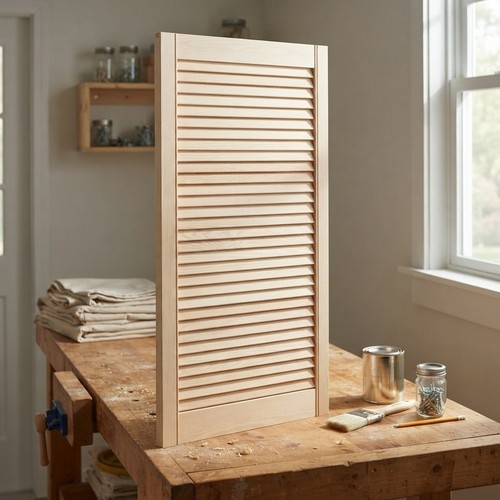 Unfinished pine louvre doors - pine,
