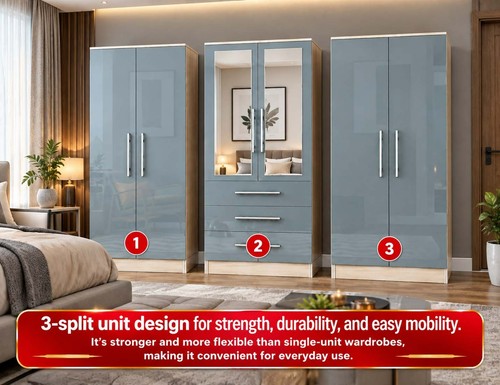 Large door mirrored wardrobe - door,
