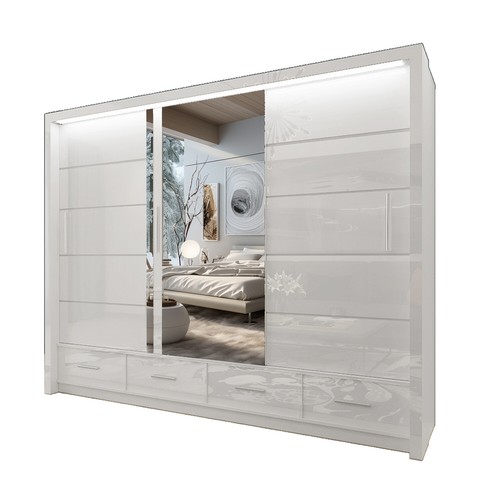 Wardrobe modern high - high, gloss